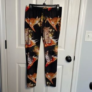 Funny Cat and Pizza Leggings